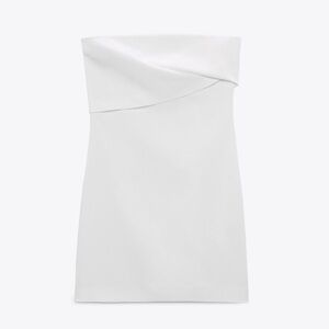 NWT Zara Strapless Linen Blend Dress